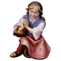 (0105) 780061 Mädchen betend kniend Krippenfigur Holz Perathoner