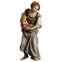 (0165) 700086 Hirtin mit Neugeborenem Krippenfigur Holz
