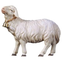 (0201) 700134 Schaf geradeaus schauend mit Glocke Krippenfigur