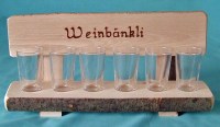Weinbank mit 6 Gläser