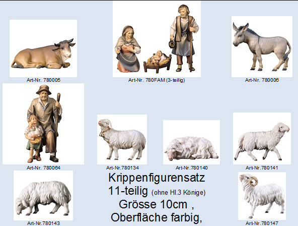 Krippensatz 11teilig original Hirtenkrippe Perathoner