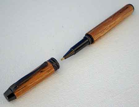 rollerpenmanager gunmetallbuchenholzgestockt offen