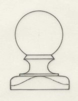 0035 Treppenpfosten 140mm x 140mm mit Kugel