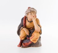 047 10601-36 Krippenfigur Holz Lepi Orientalischer Hirt sitzend