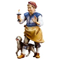 (0547) 700323 Wirt mit Hund Krippenfigur Holz Perathoner