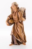 135 10601-29 Krippenfigur Holz Lepi Frau mit Brotkorb