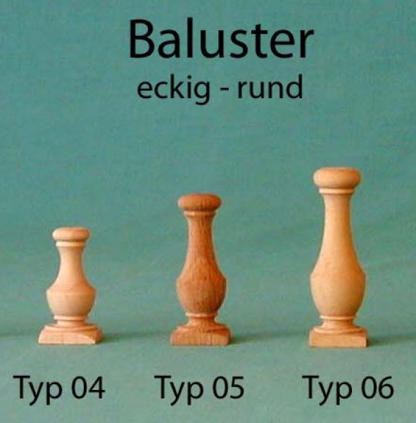 135 Baluster eckig rund