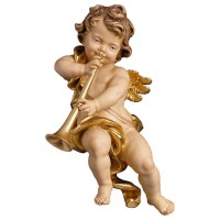 150003 Putto mit Posaune Tuch goldfarben