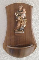 410 Weihwassergefäss Nussbaumholz mit Hl. Josef