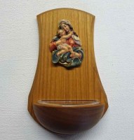 022 Weihwassergefäss Kirschholz, Madonna color