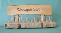 Schnapsbank mit 6 Gläser